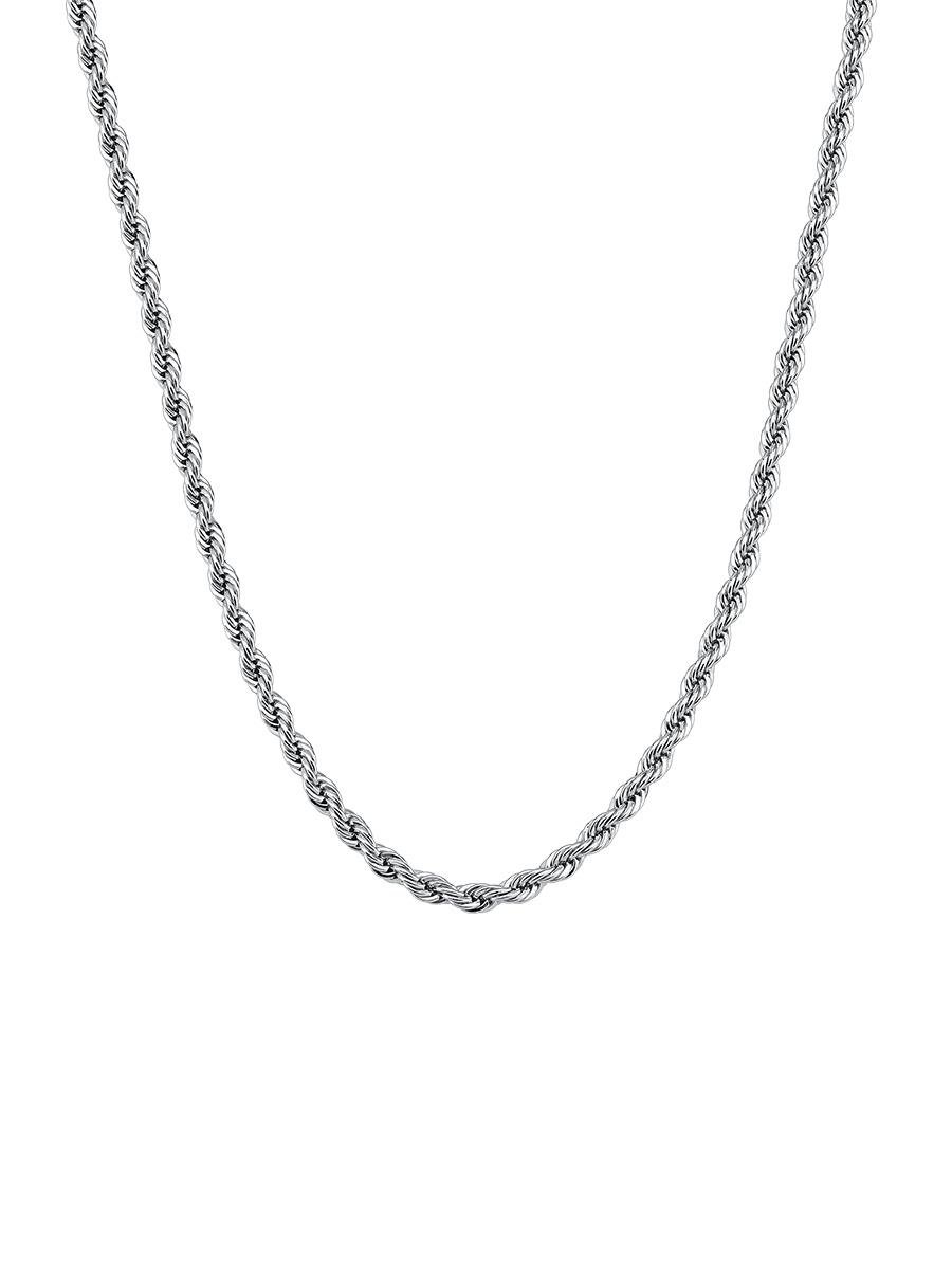 Colar Cordão Baiano 40CM 3MM | Banhado no Ródio Branco
