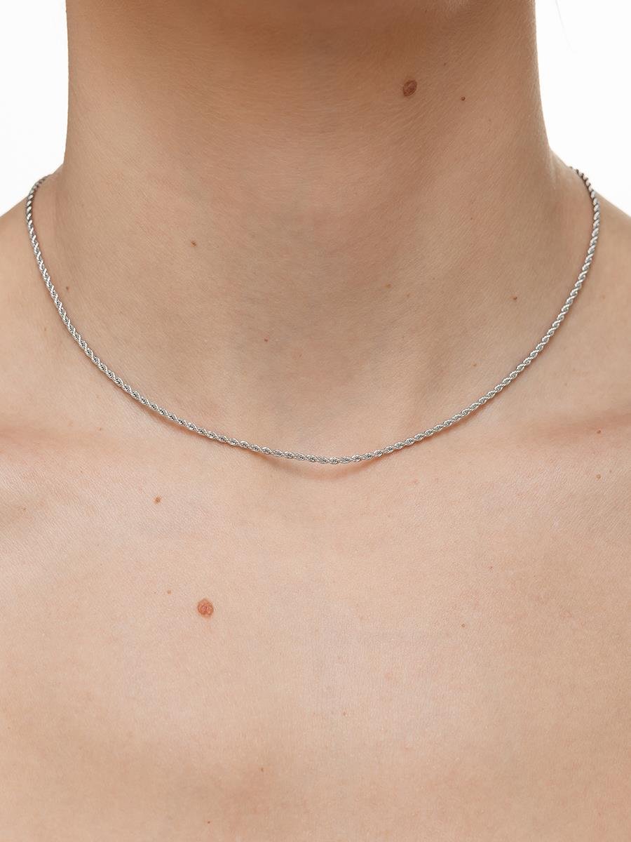 Colar Cordão Baiano 40CM 1.5MM | Banhado no Ródio Branco