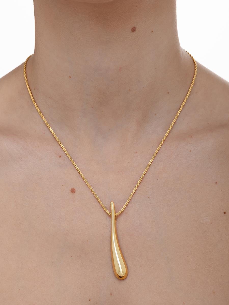 Colar Cordão Baiano com Gota Lisa | Banhado a Ouro