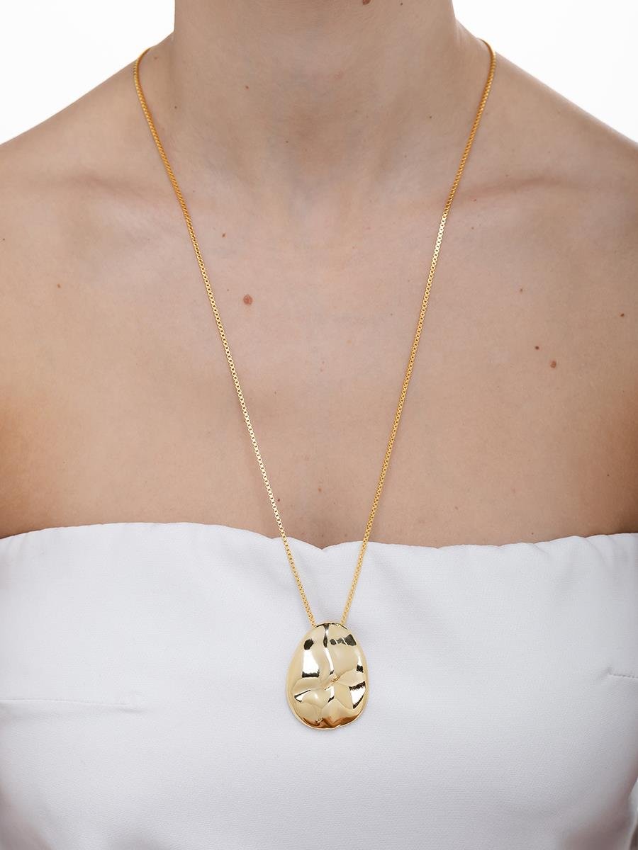 Colar Longo Organic Liso | Banhado a Ouro