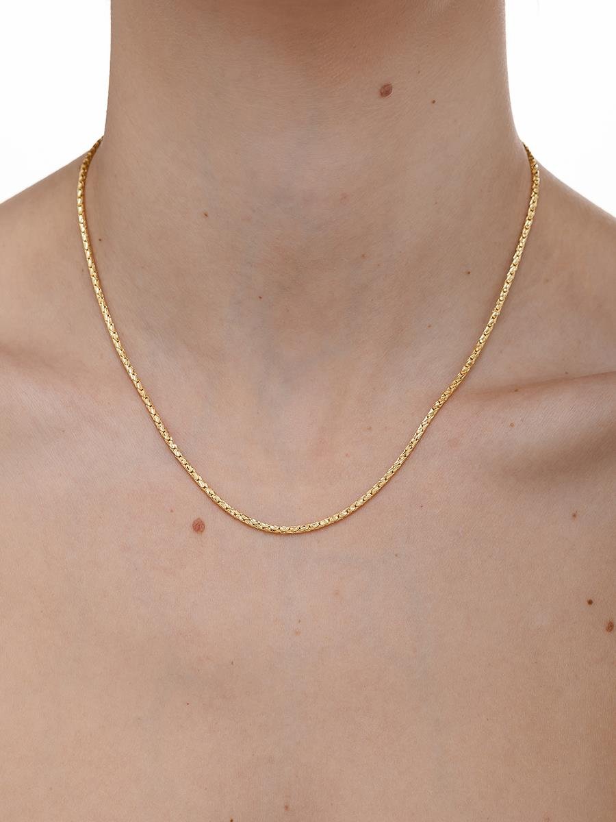 Colar Elo Trançado Diamantado | Banhado a Ouro