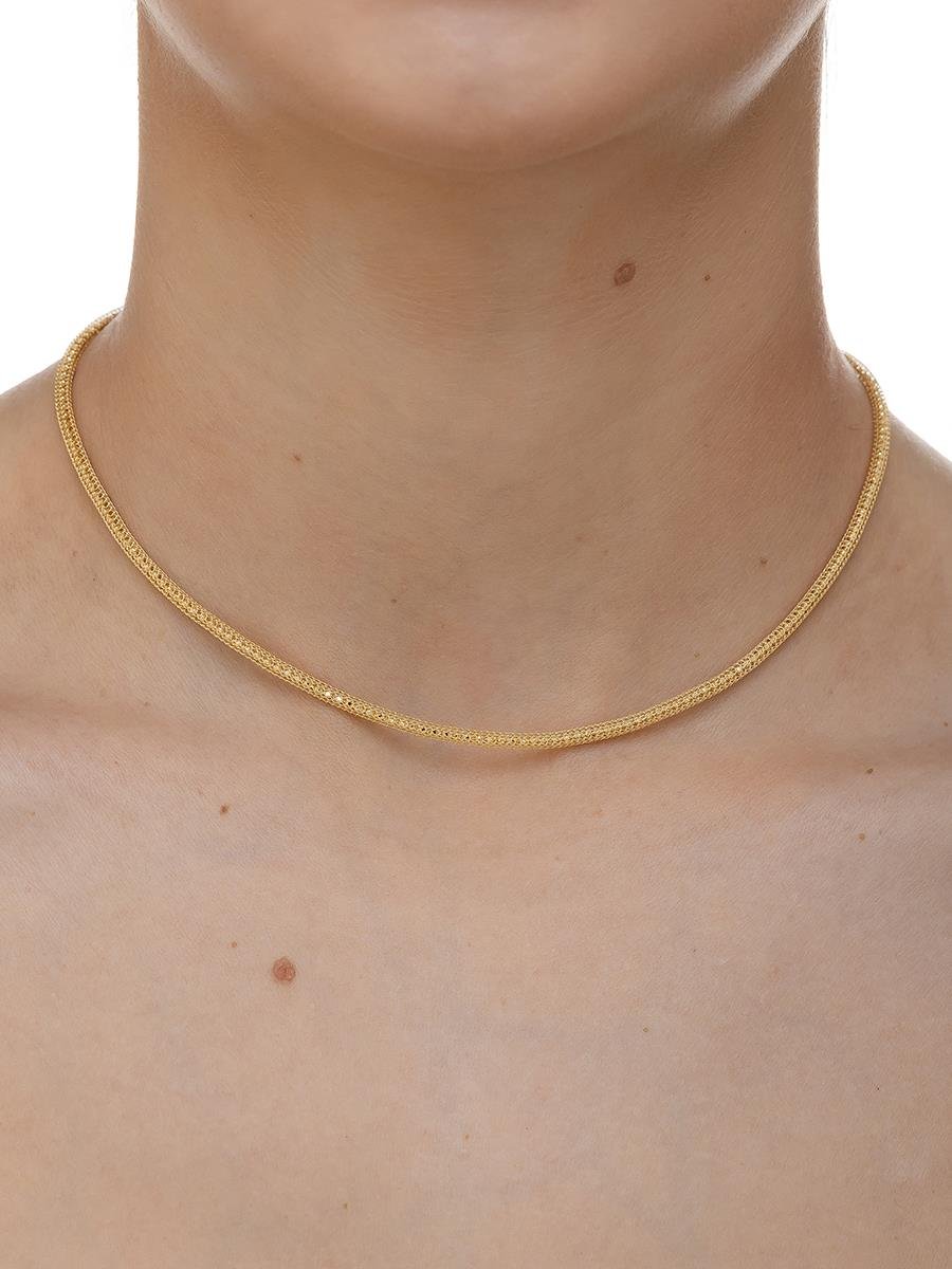 Colar Corrente Tela com Bola Lisa | Banhado a Ouro