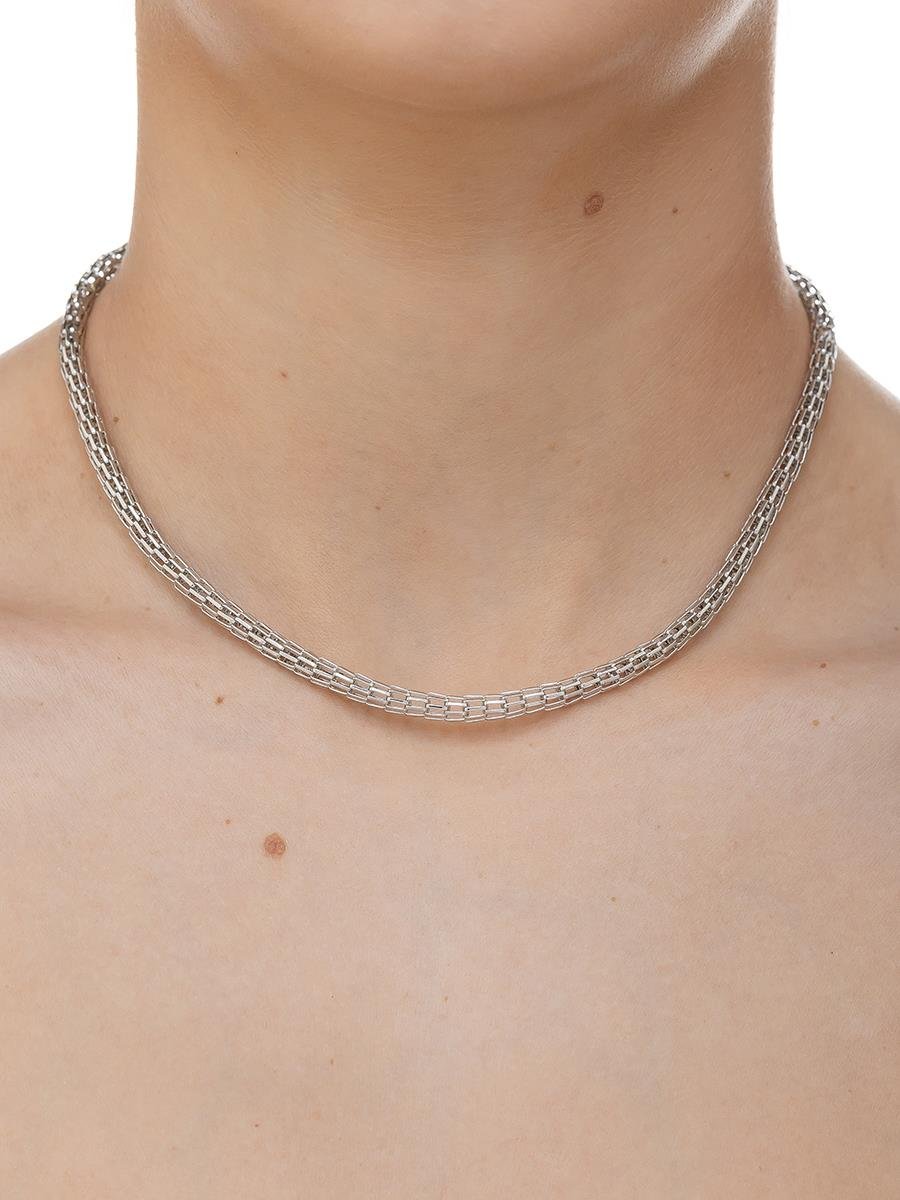 Colar de Elos Vazado | Banhado no Ródio Branco