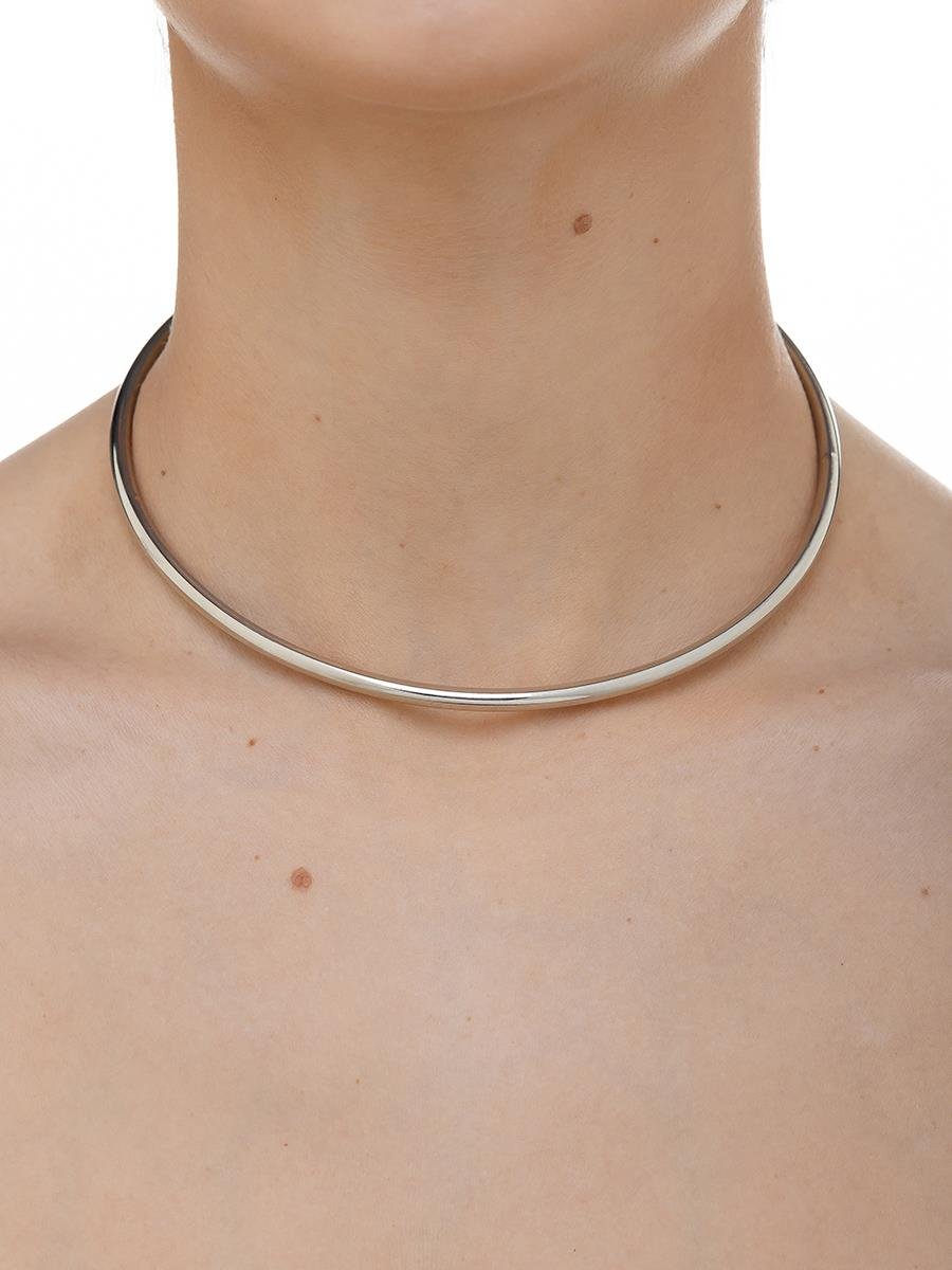 Choker Aro Rígido Liso | Banhado no Ródio Branco