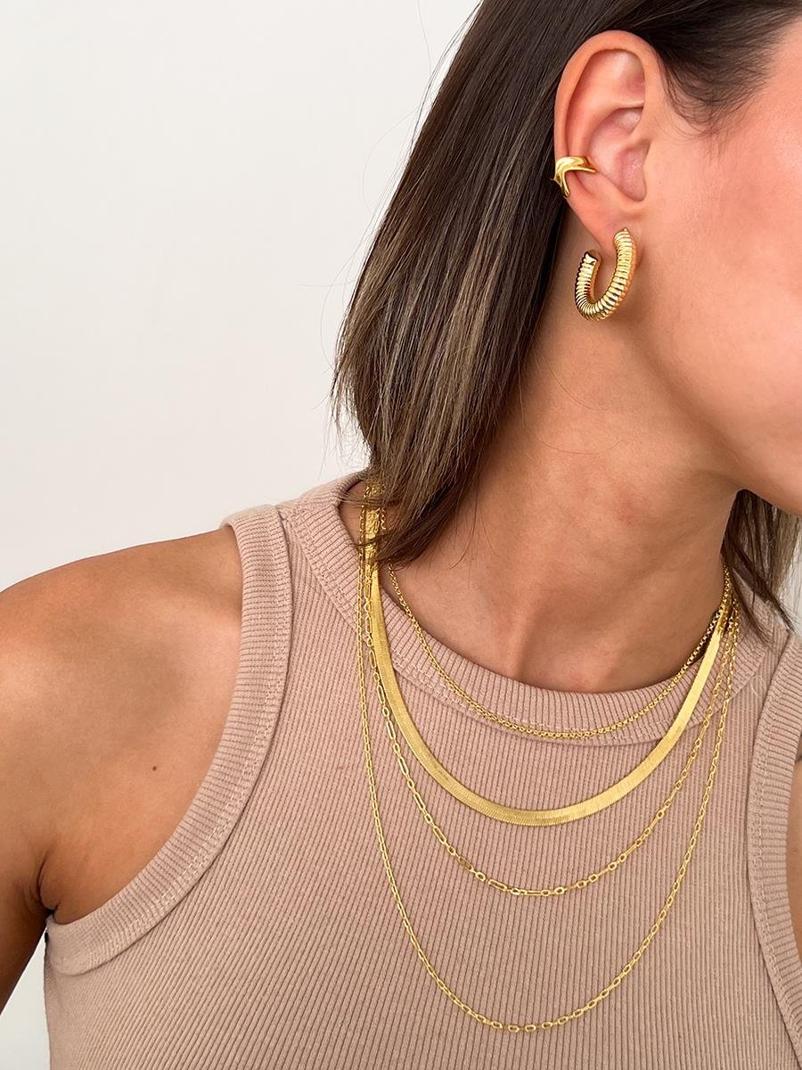 Colar Elo Português 35CM | Banhado a Ouro