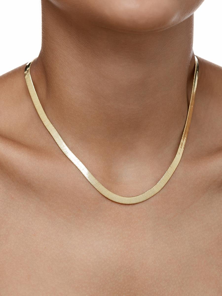 Colar Malha Fita 5MM 40CM | Banhado a Ouro.
