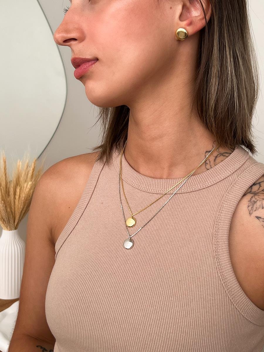 Colar Redondo Liso | Banhado no Ródio Branco