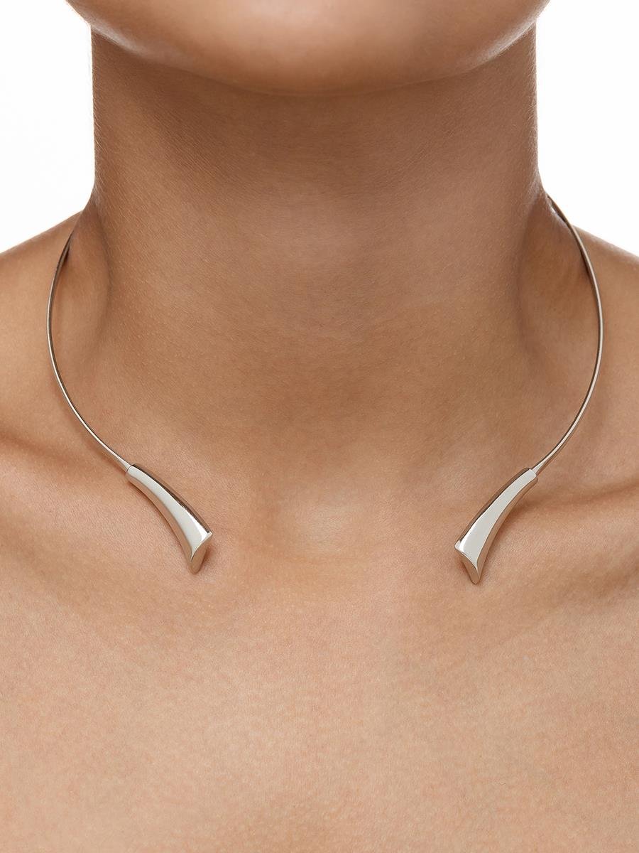 Choker Aro Rígido Liso | Banhado no Ródio Branco