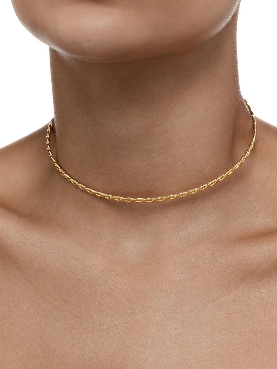 Choker Aro Rígido Trançado | Banhado a Ouro