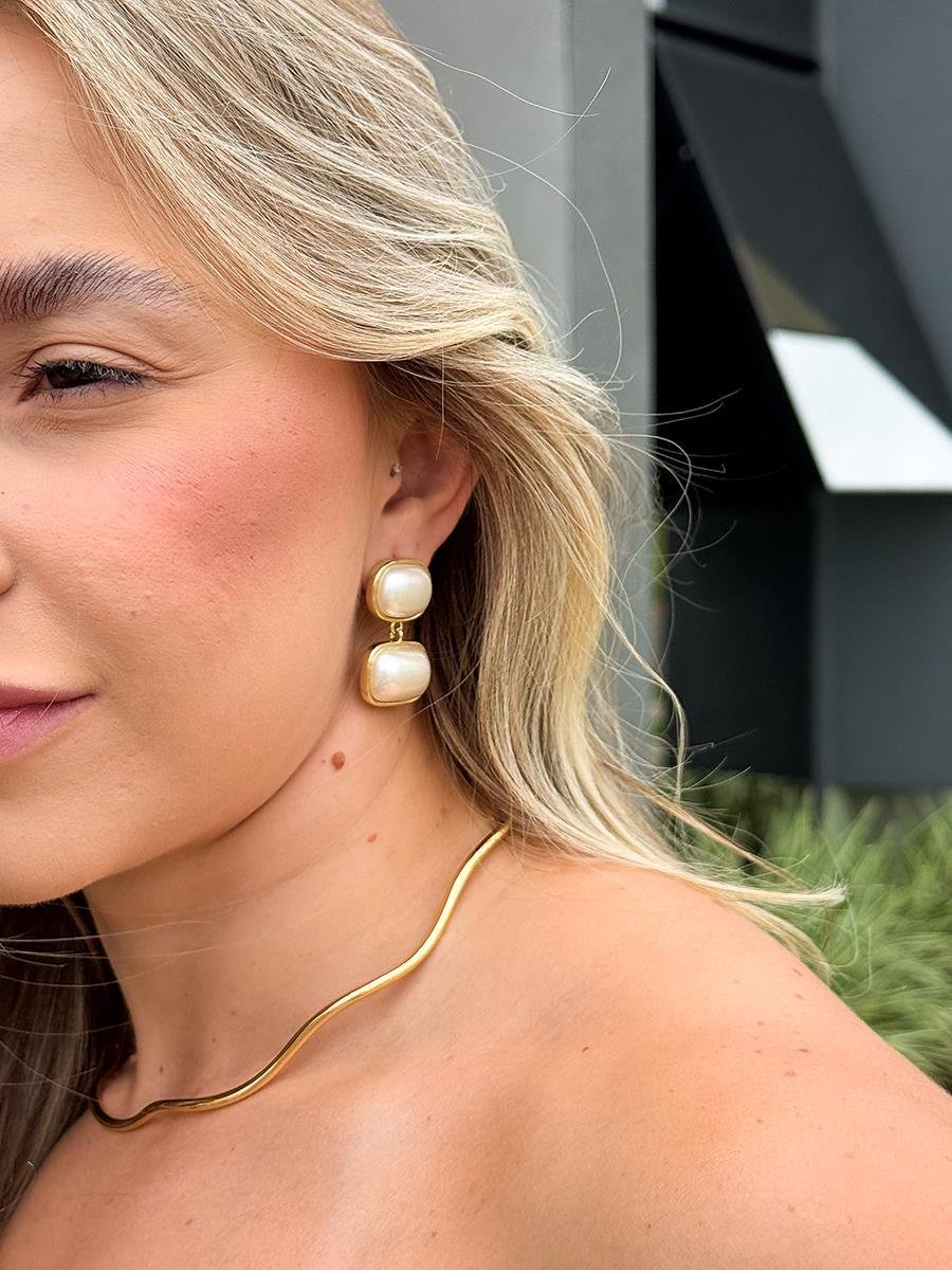 Choker Aro Rígido com Ondas | Banhado a Ouro