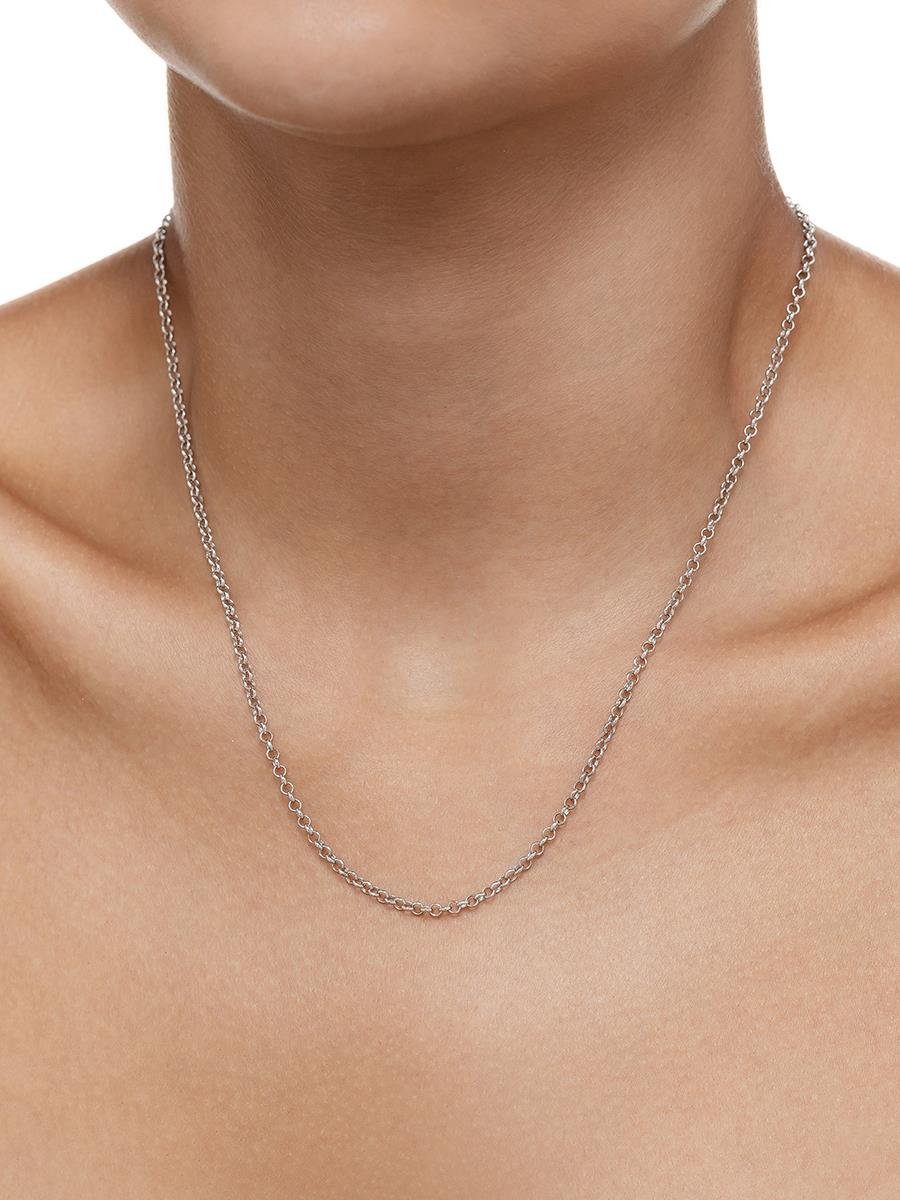 Colar Elo Português 45CM | Banhado no Ródio Branco