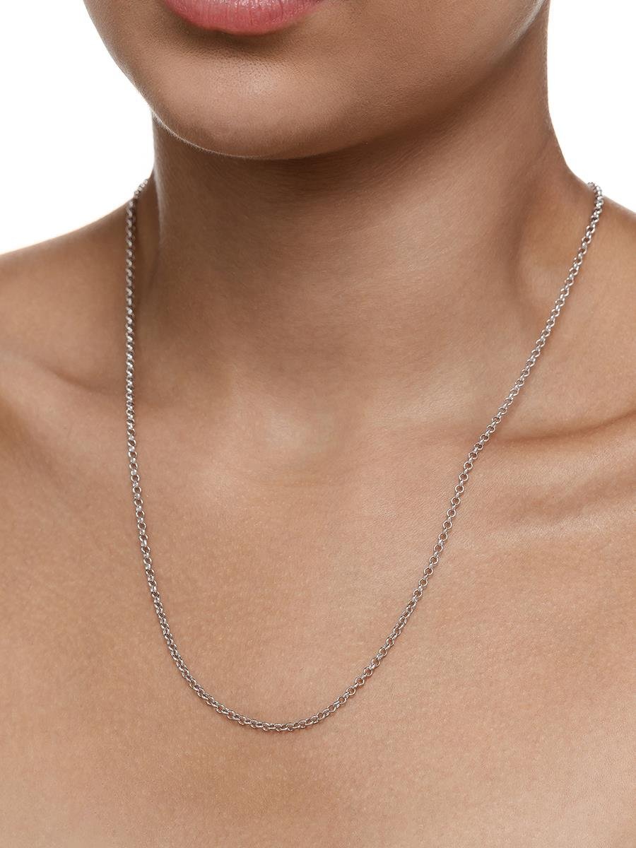 Colar Elo Português 55CM | Banhado no Ródio Branco