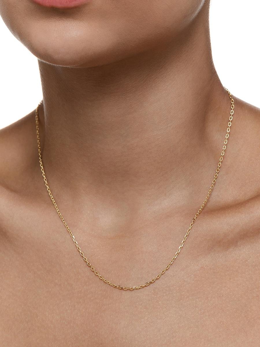 Colar Elo Cadeado 45CM | Banhado a Ouro