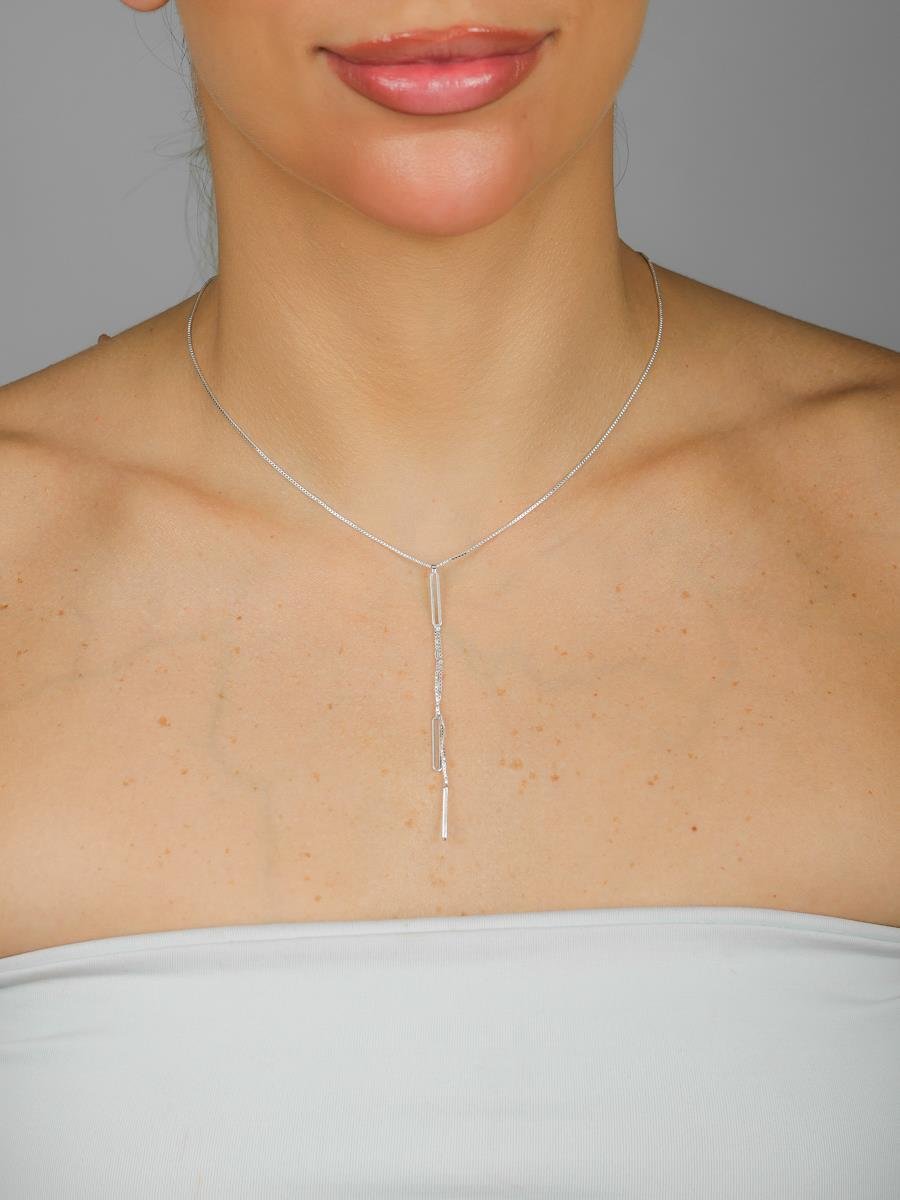 Colar Gravatinha | Banho de Prata