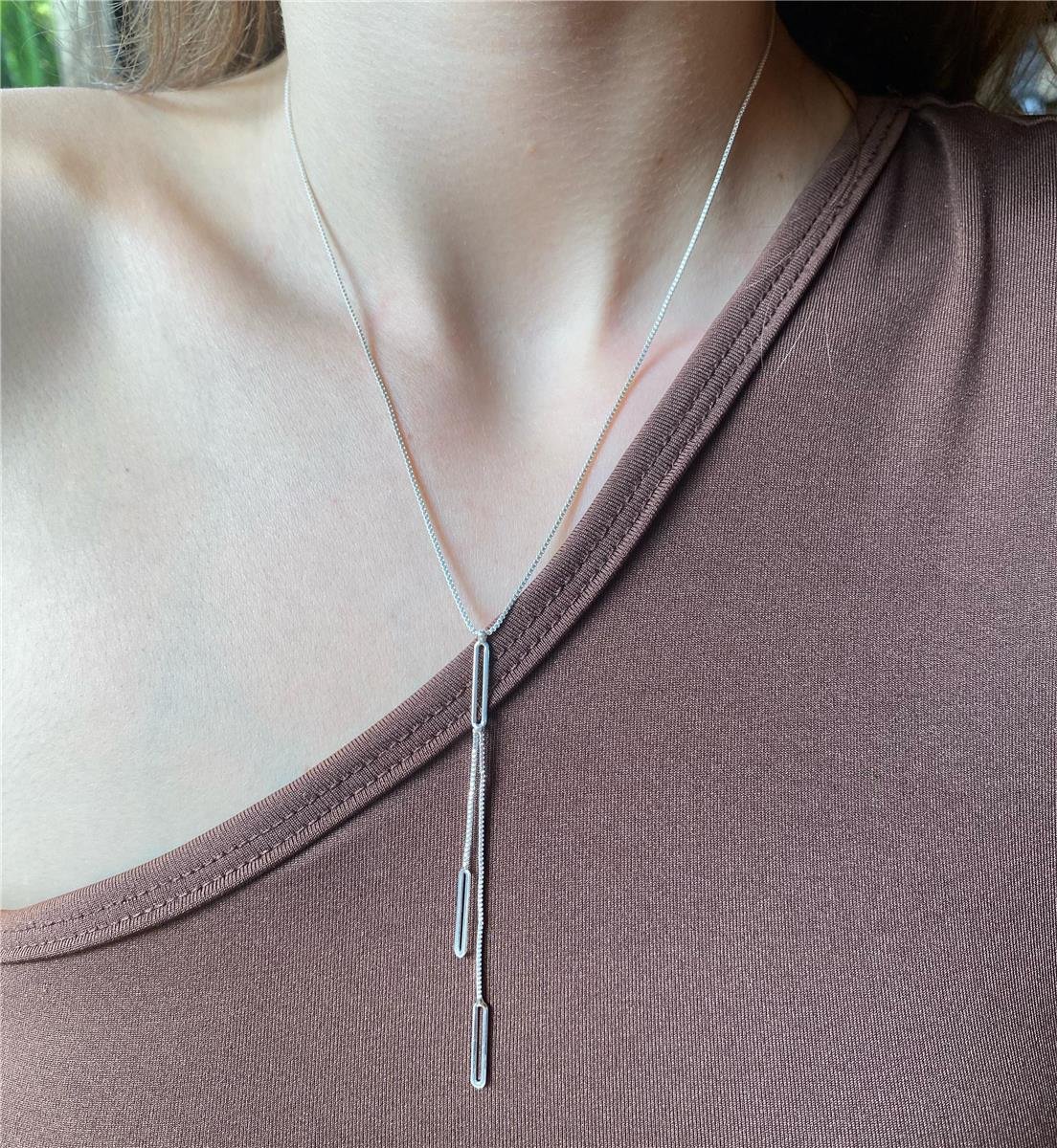 Colar Gravatinha | Banho de Prata