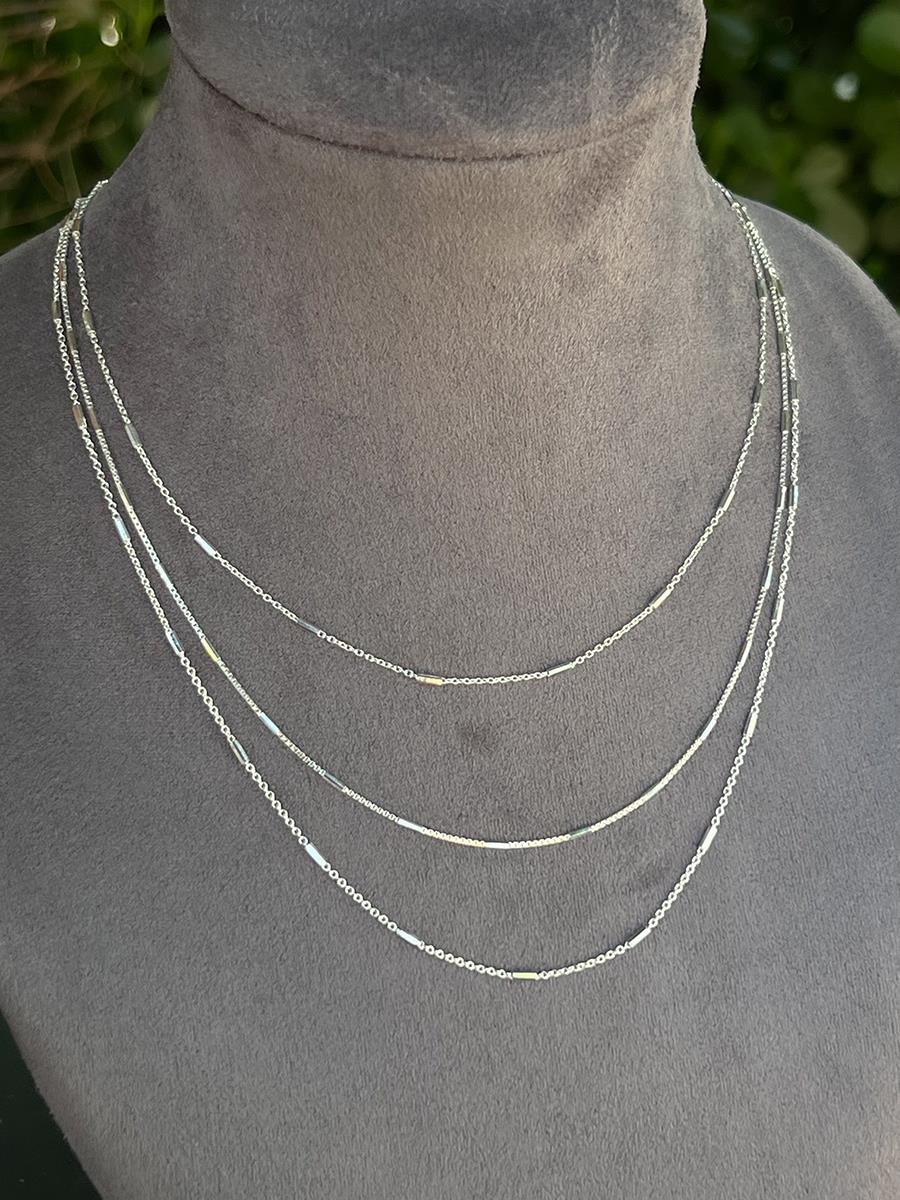 Colar Veneziana com Plaquinhas | Prata 915