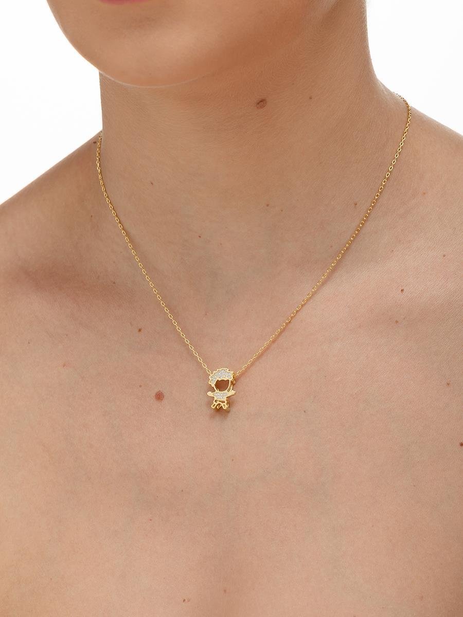 Colar Menino Cravejado Vazado | Banhado a Ouro