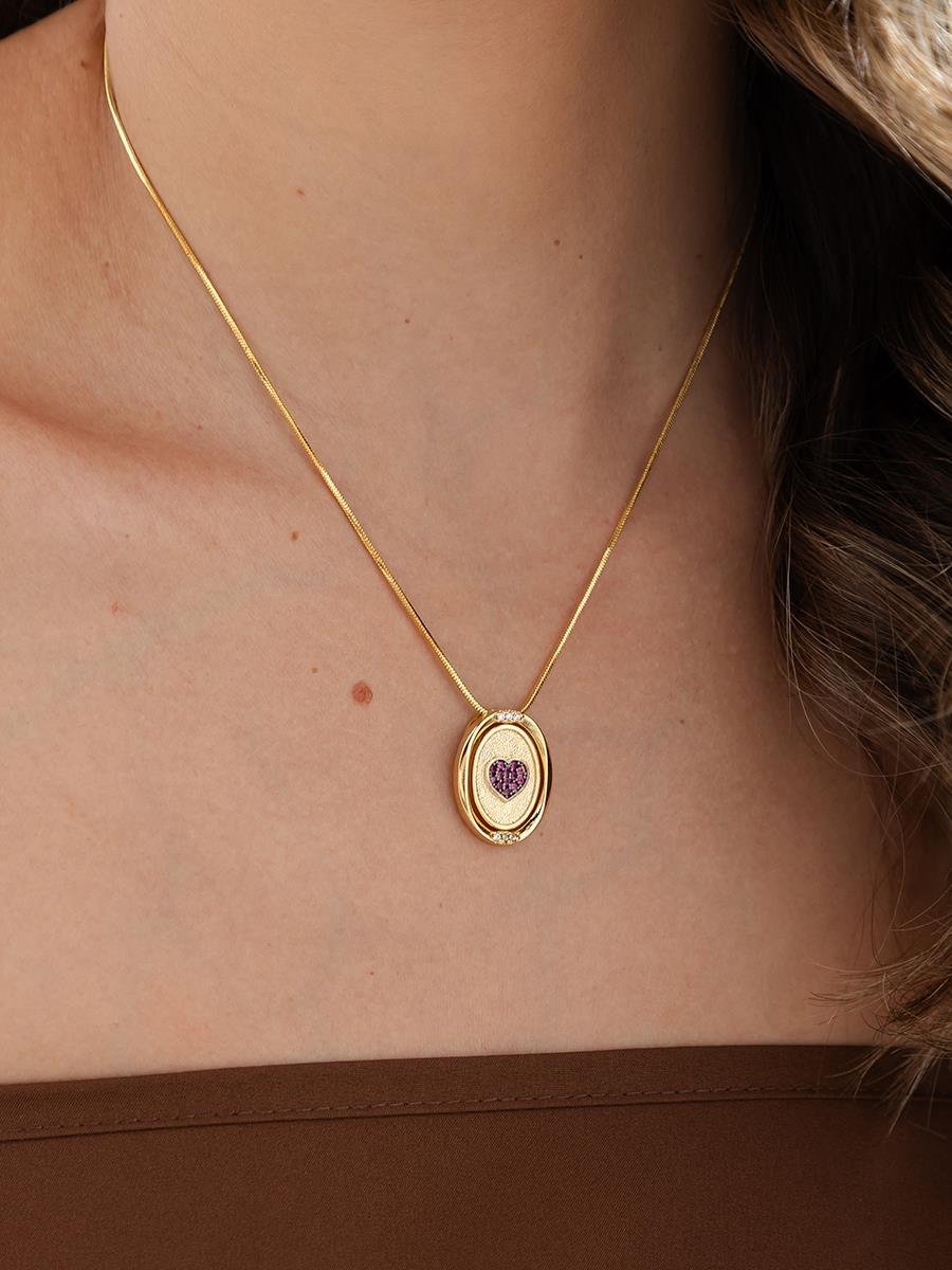 Colar Mãe de Menino Giratório com Coração | Banhado a Ouro