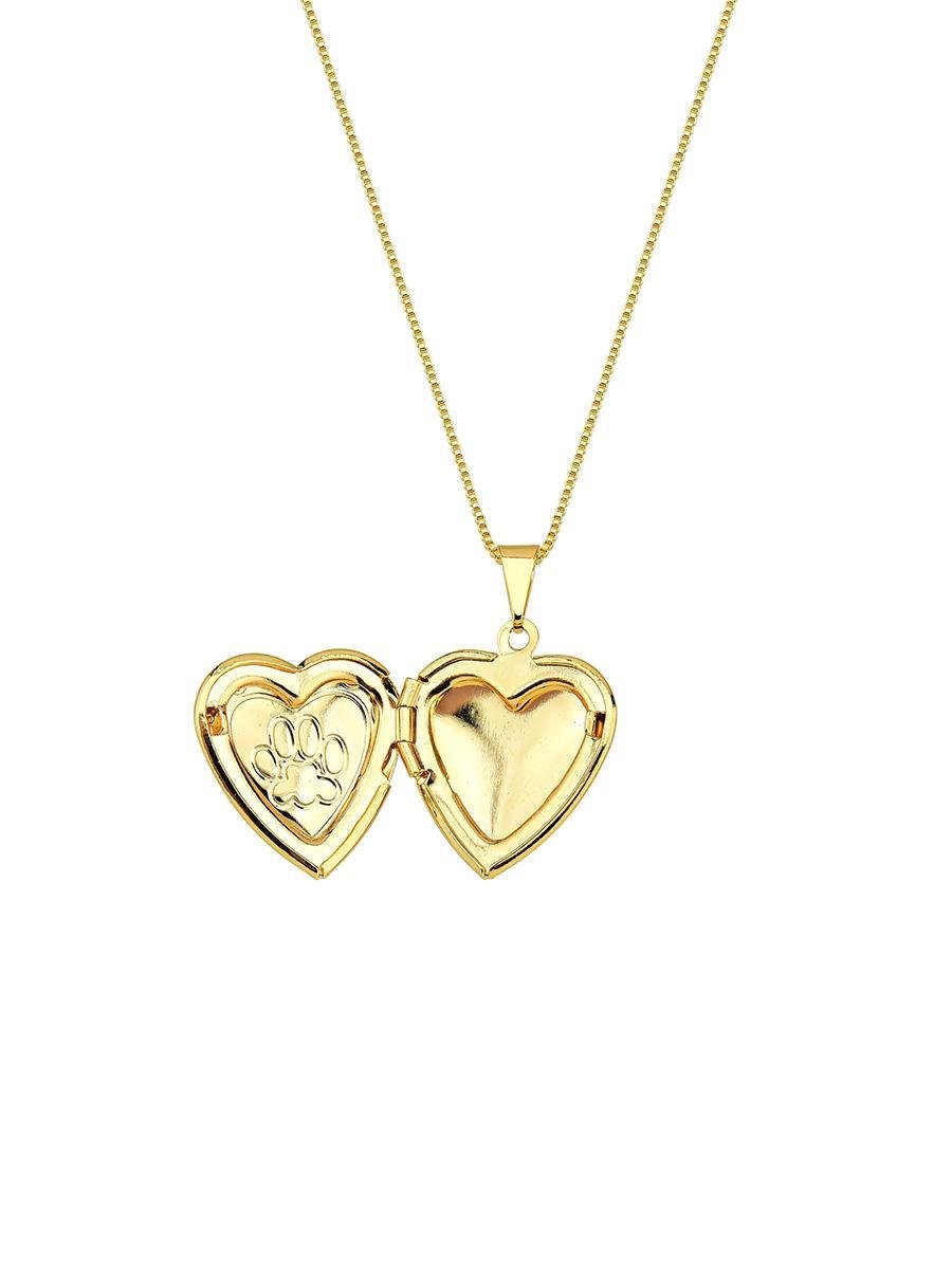 Colar Relicário Patas Pet | Banhado a Ouro