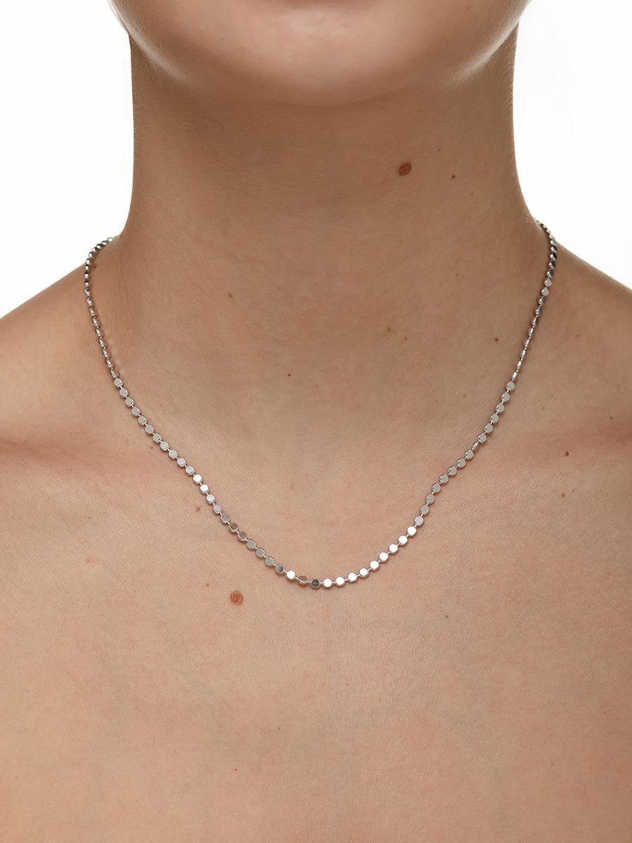 Colar Bolinhas Liso | Banhado no Ródio branco