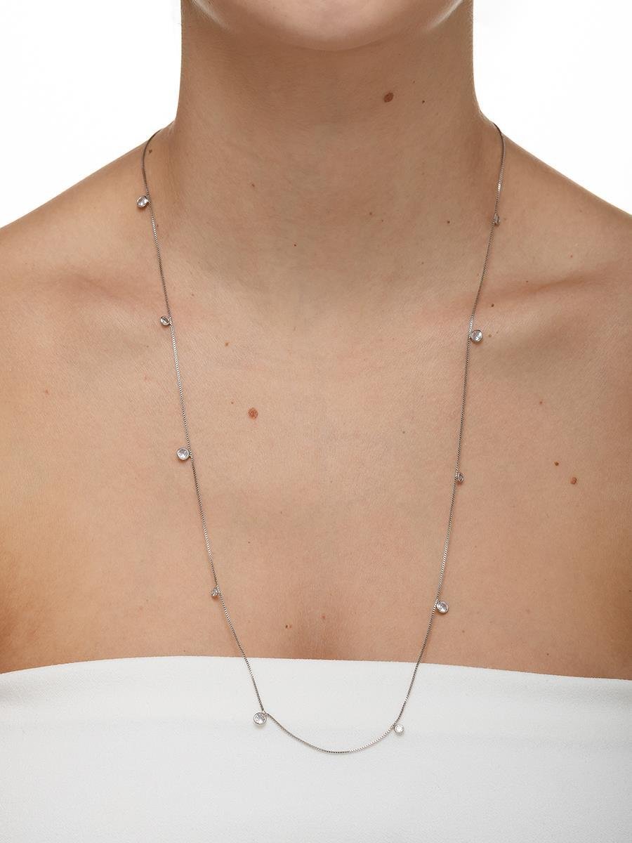 Colar com Pontos de Luz 70CM | Banhado no Ródio Branco
