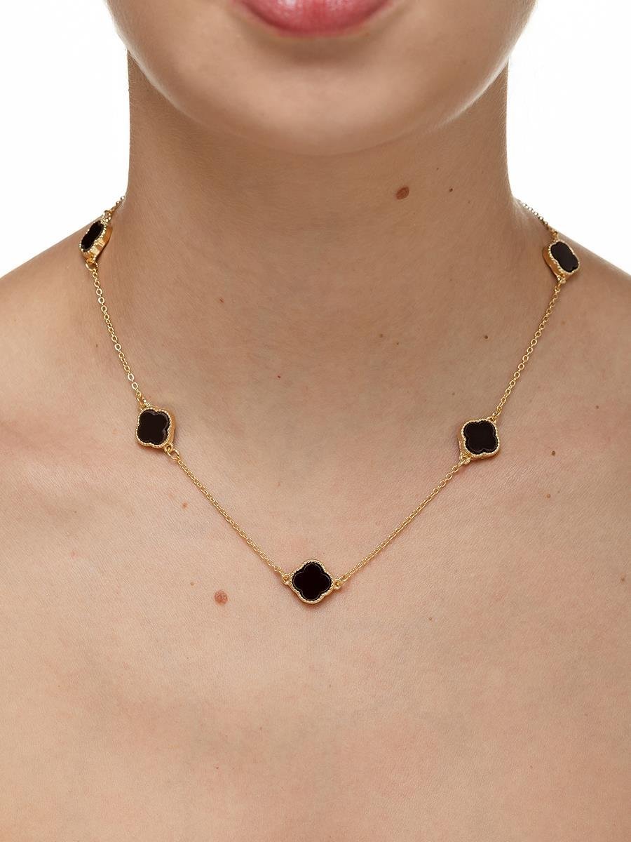 Choker Trevo Marrom P | Banhado a Ouro