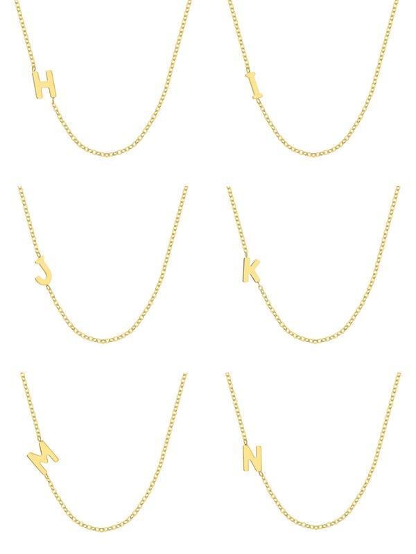 Colar de Letra Lisa Personalizado | Banhado a Ouro