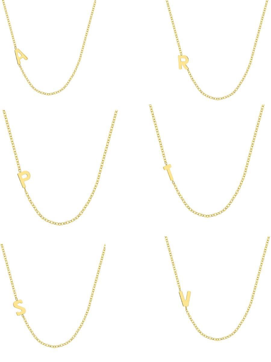 Colar de Letra Lisa Personalizado | Banhado a Ouro