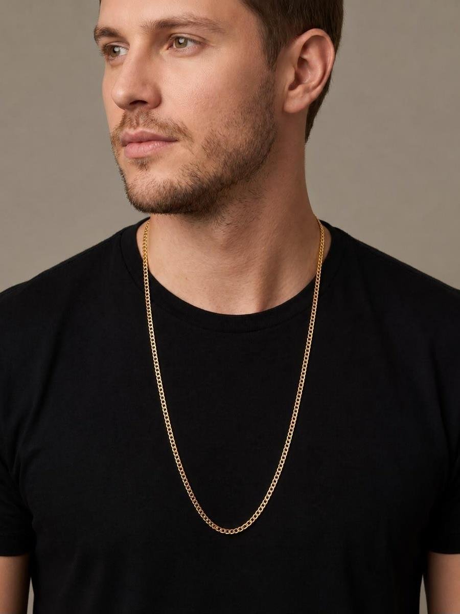 Corrente Elo Grumet 3MM | Masculino | Banhado a Ouro.