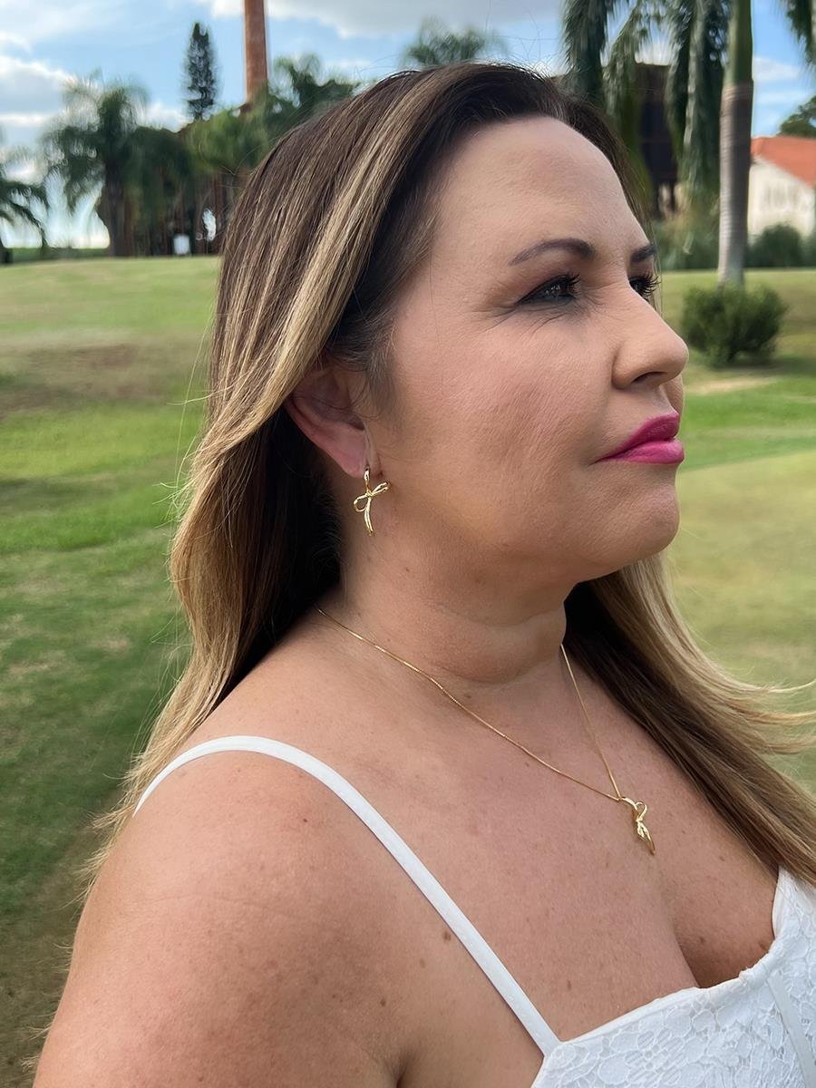 Colar Laço Liso | Banhado a Ouro