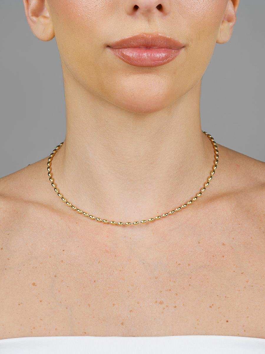 Choker Esferas Oval | Banhado a Ouro