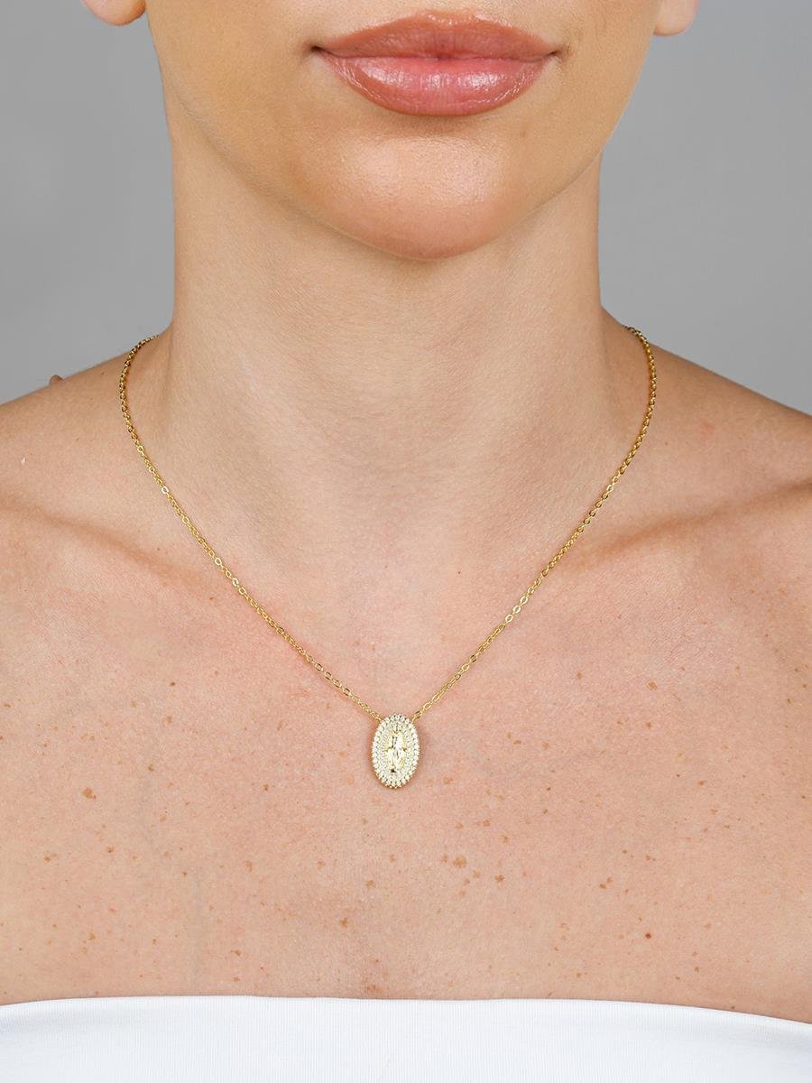 Colar Nossa Senhora Das Graças 50CM | Banhado a Ouro