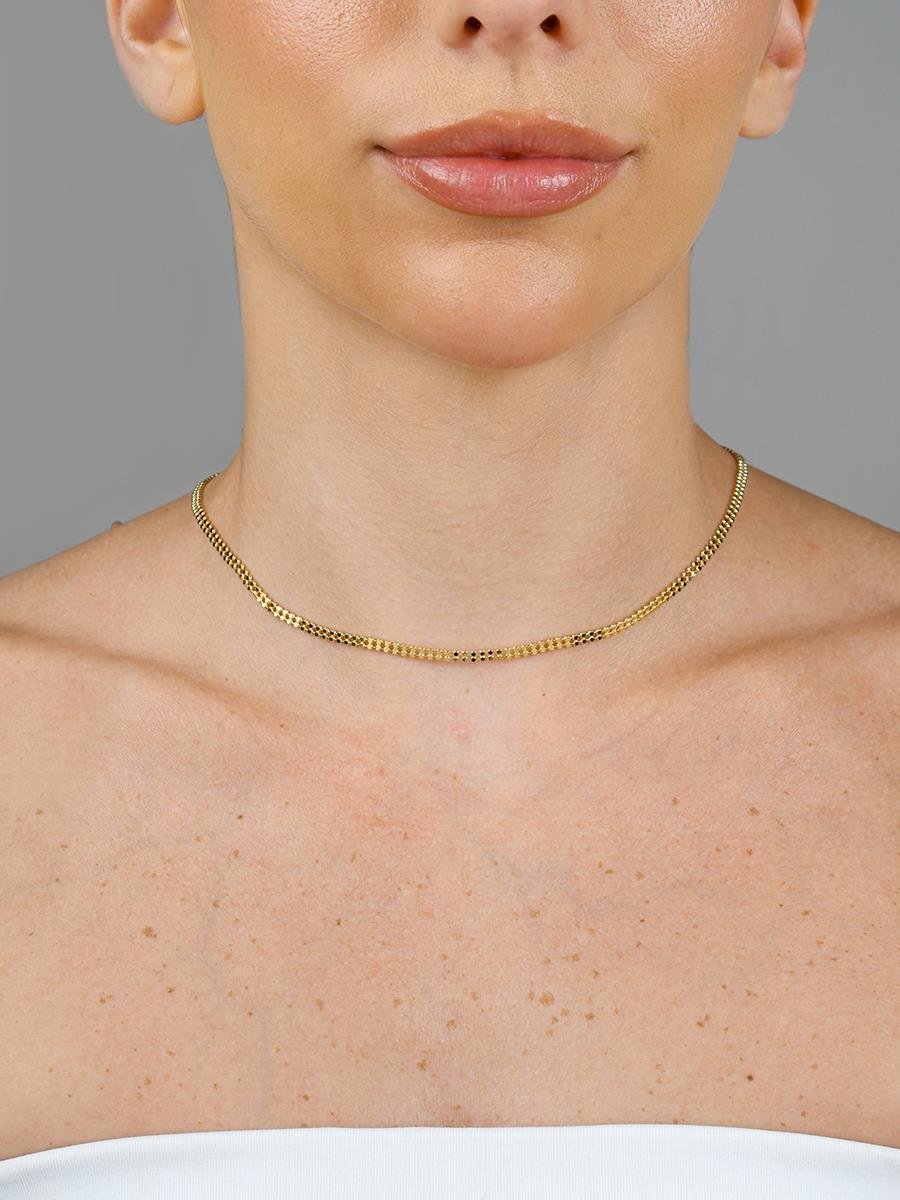 Colar Bolinha Dupla Amassada | Banhado a Ouro