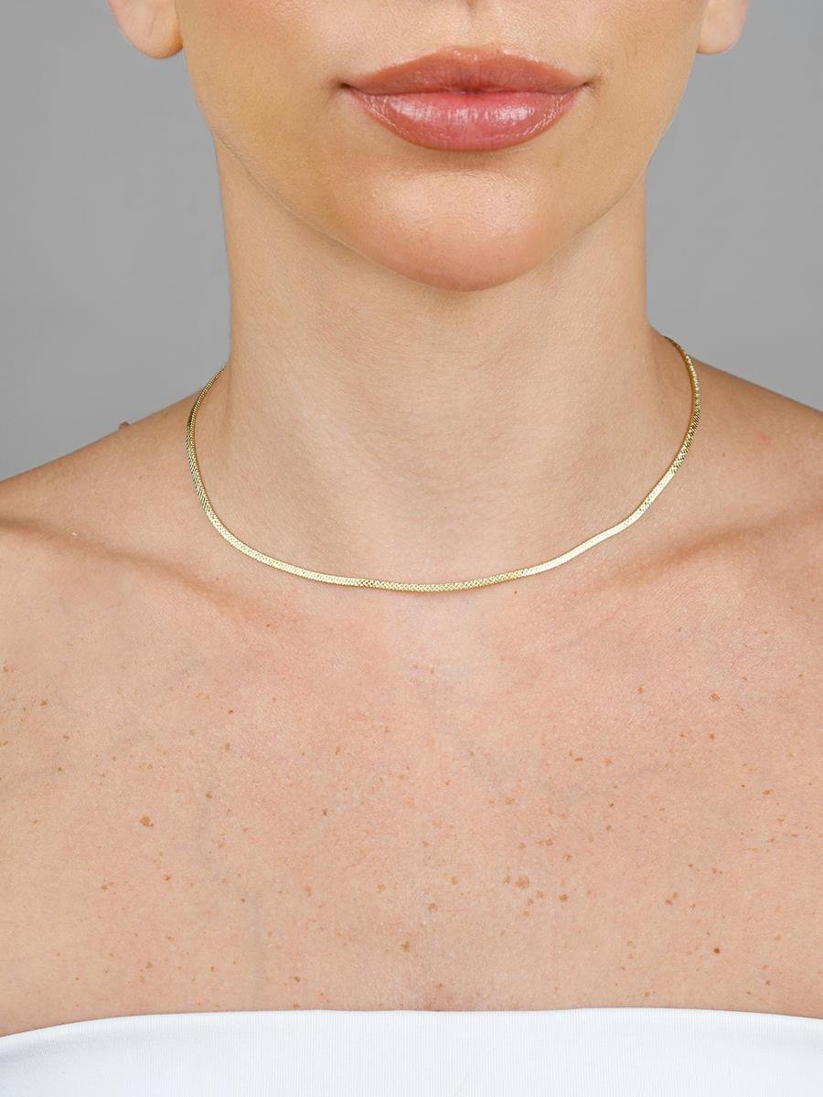 Colar Fita Riscada | Banhado a Ouro