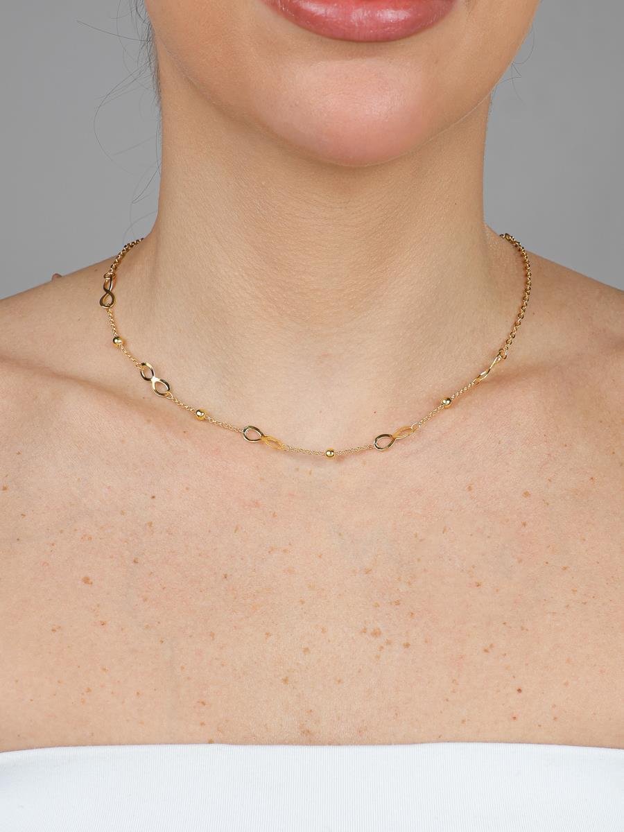 Choker Infinito Com Bola Lisa | Banhado a Ouro
