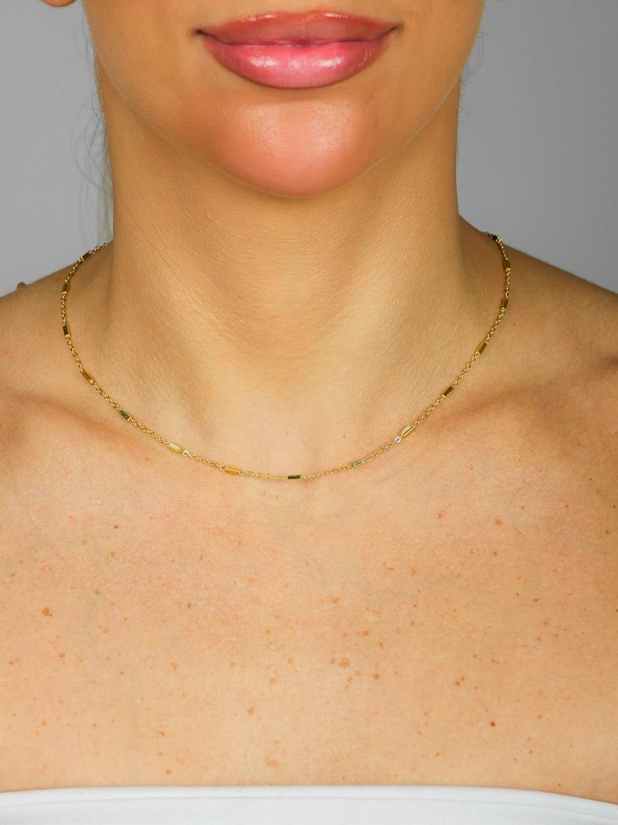 Colar Plaquinhas | Banhado A Ouro.
