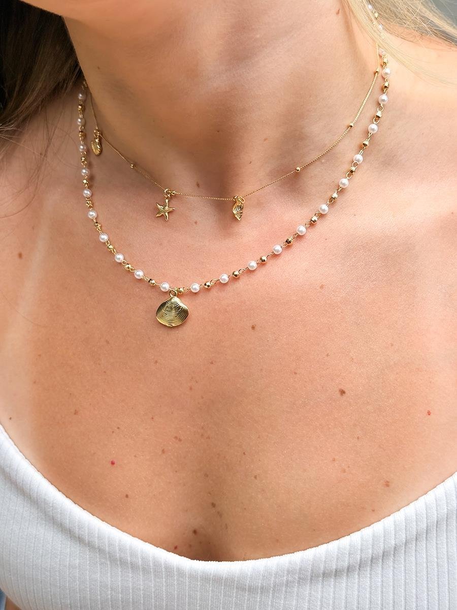 Colar Veneziana Fundo do Mar | Banhado a Ouro