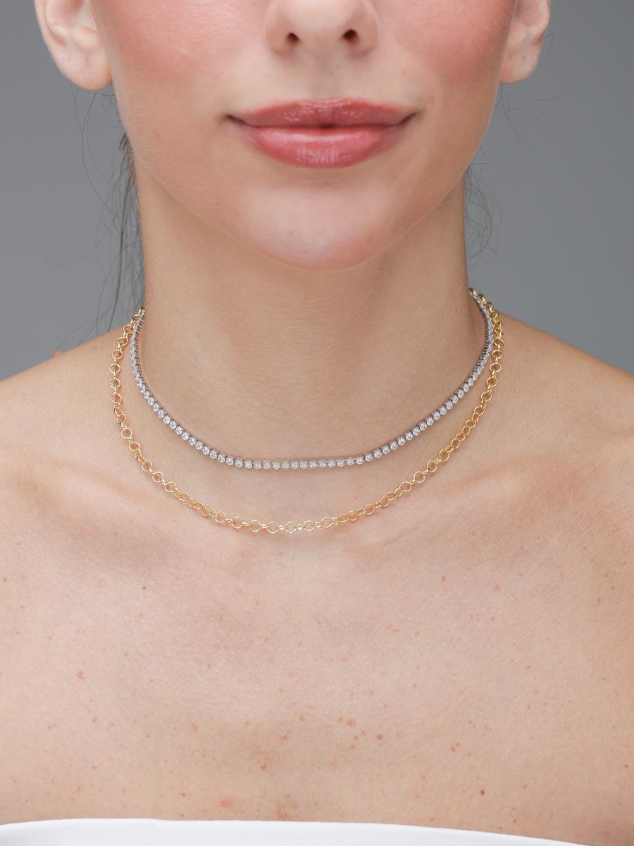 Colar Elo Português 4 MM | Banhado a Ouro.