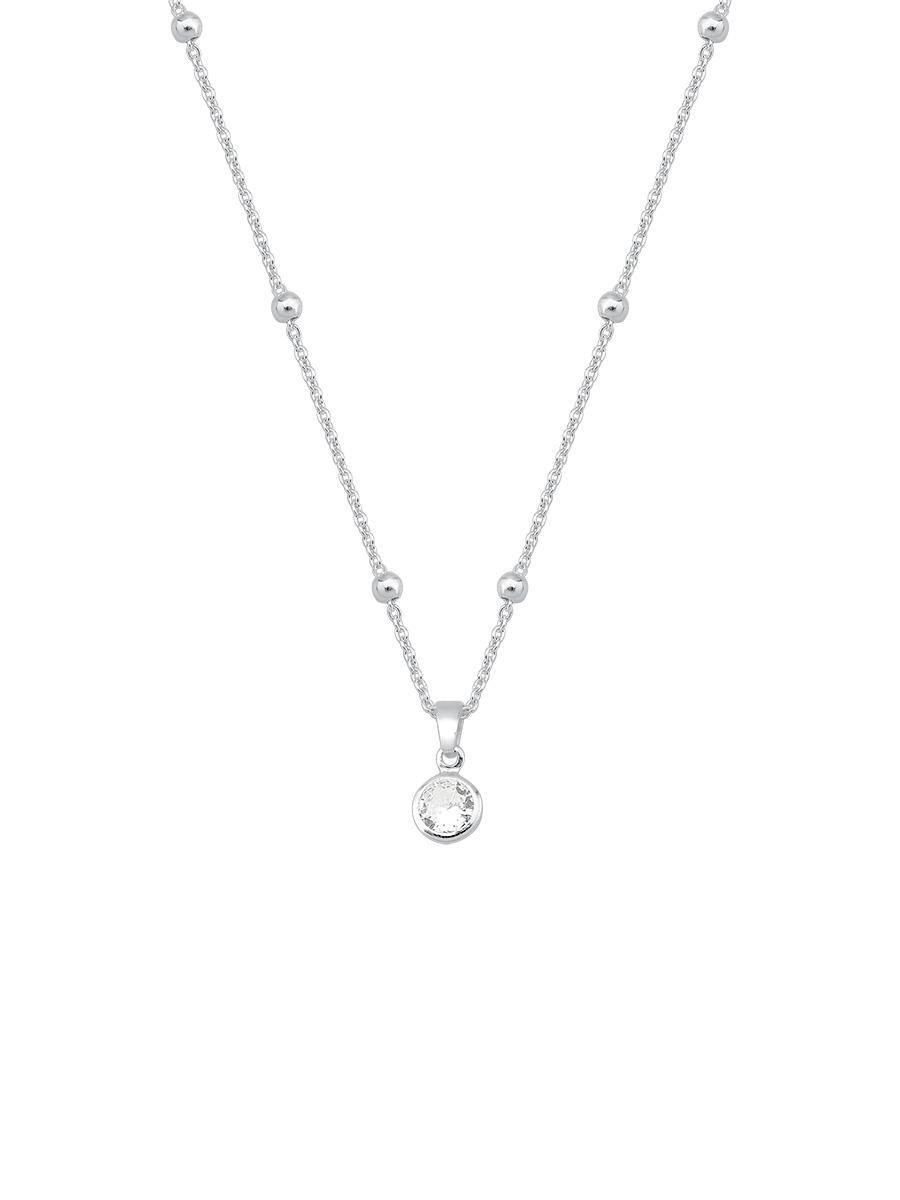 Colar Ponto de Luz no Mini elo Com Bolinha | Banho de Prata.