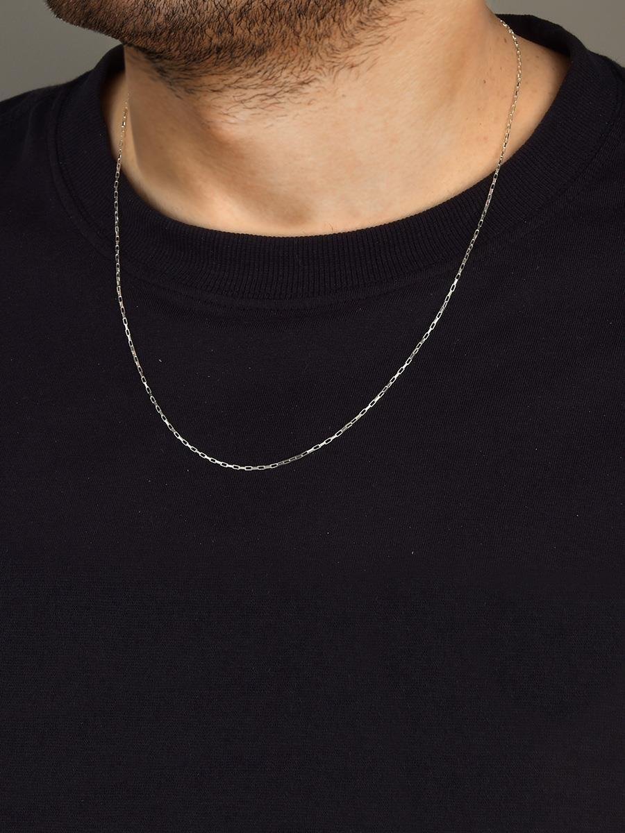 Corrente Tijolinho 1MM | Masculino | Banho de Prata.