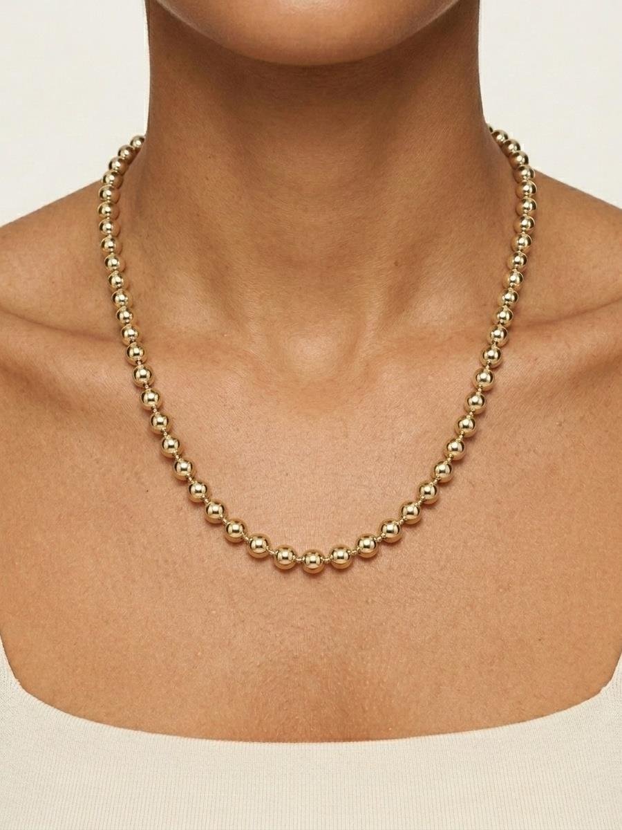 Colar Esferas Lisas | Banhado a Ouro.