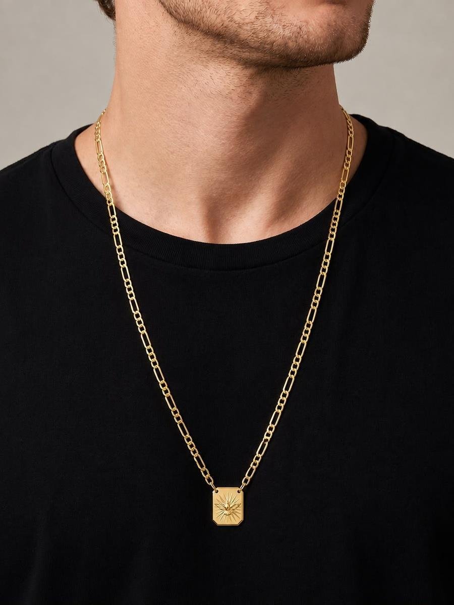 Corrente Espírito Santo | Masculino | Banhado a Ouro.