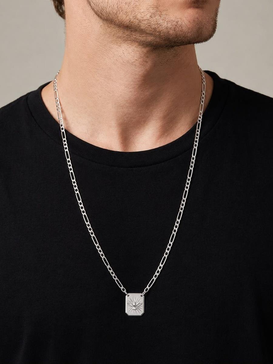 Corrente Espírito Santo | Masculino | Banho de Prata.