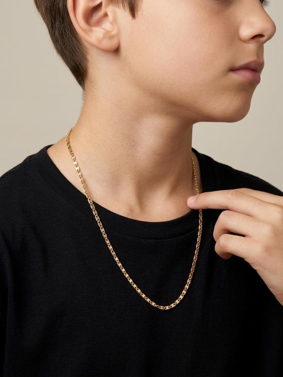 Corrente Piastrini | Infantil | Masculino | Banhado a Ouro.