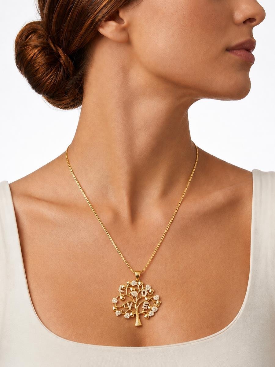 Colar Árvore Love | Banhado a Ouro.