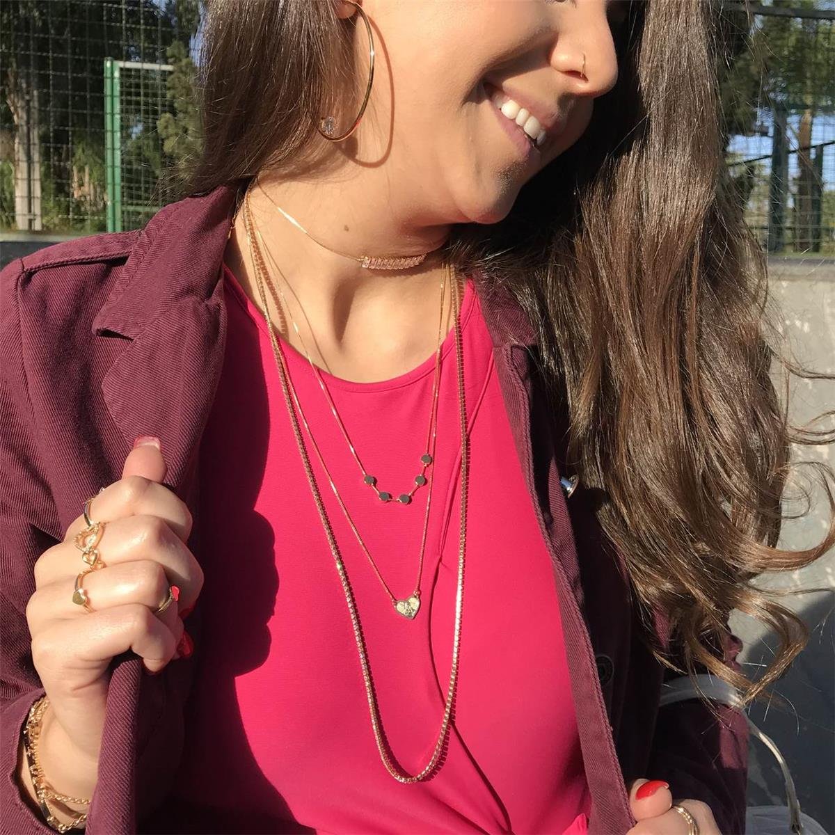 Escapulário Coração Nossa Senhora Aparecida e Nossa Senhora do Carmo | Banhado a Ouro