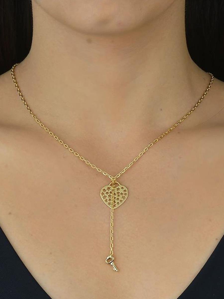 Colar Cartier com Coração e Chave