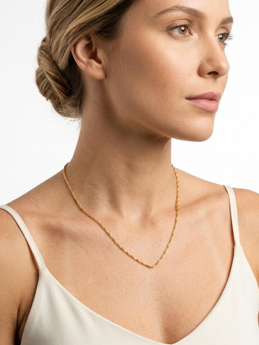 Corrente Singapura 45CM | Banhado a Ouro.