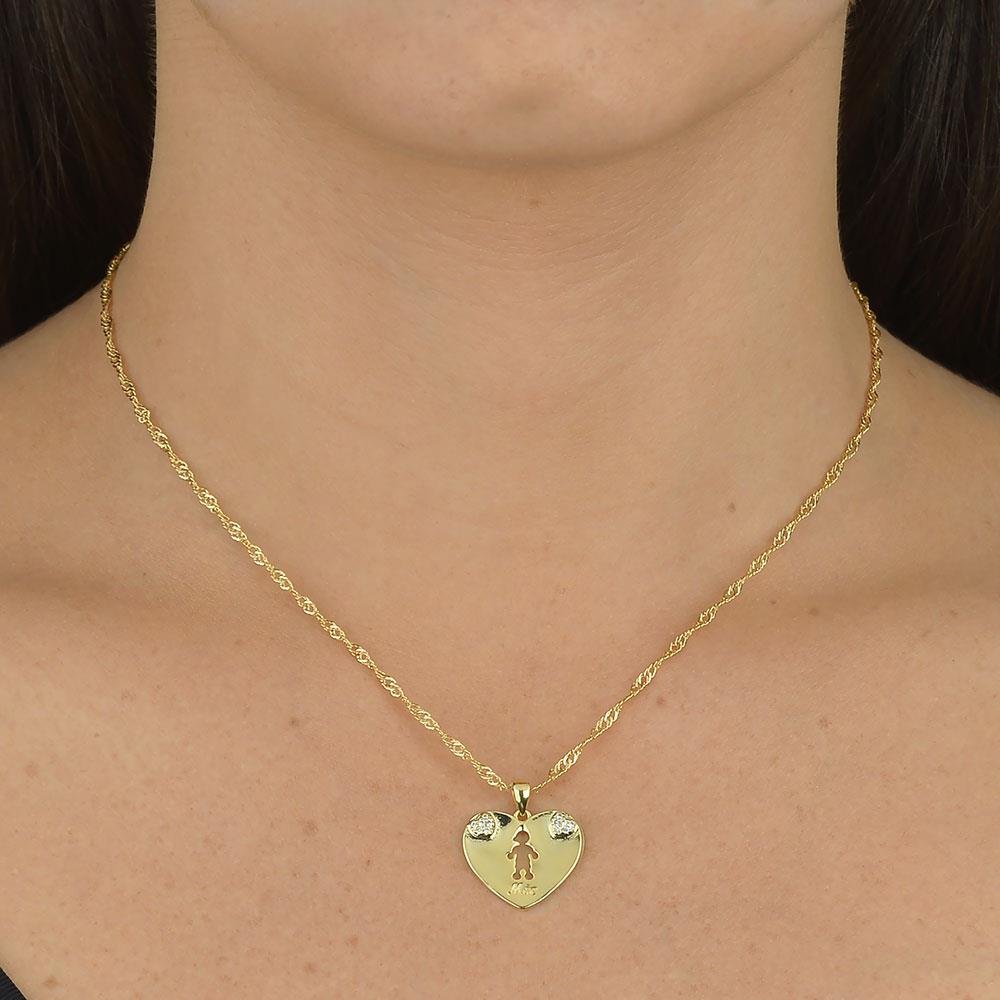 Colar Coração Com Menino 