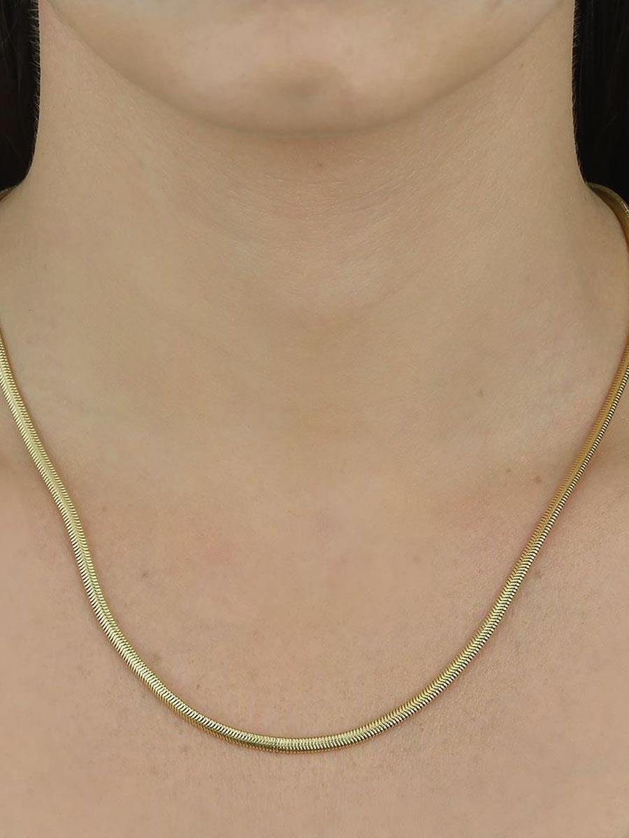 Colar Malha Serpente 3 MM | Banhado a Ouro.